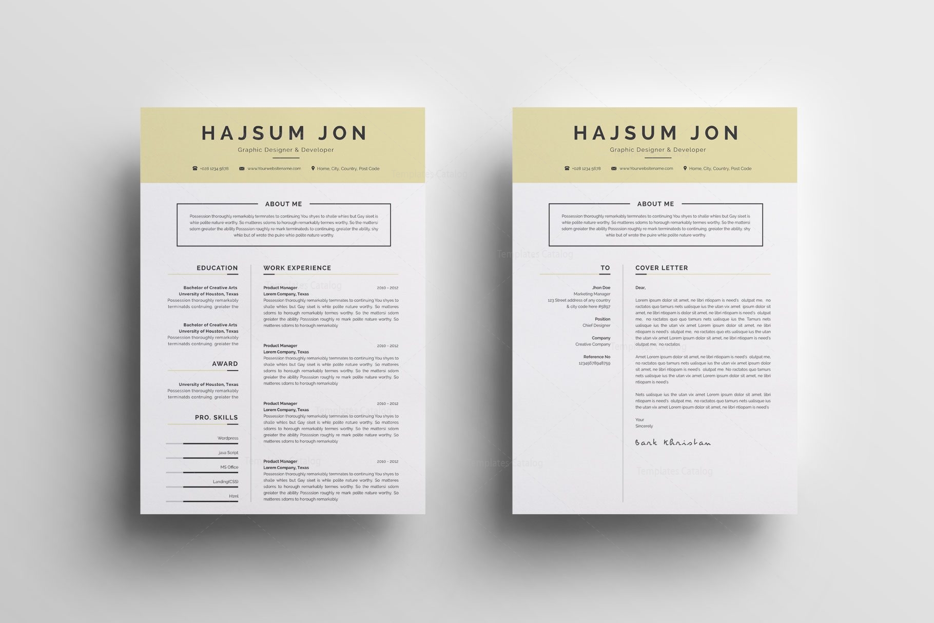 Printable Resume Templates - Graphic Prime | Graphic Design Templates