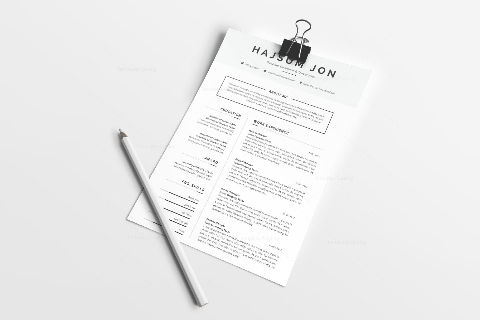 Printable Resume Templates - Graphic Prime | Graphic Design Templates