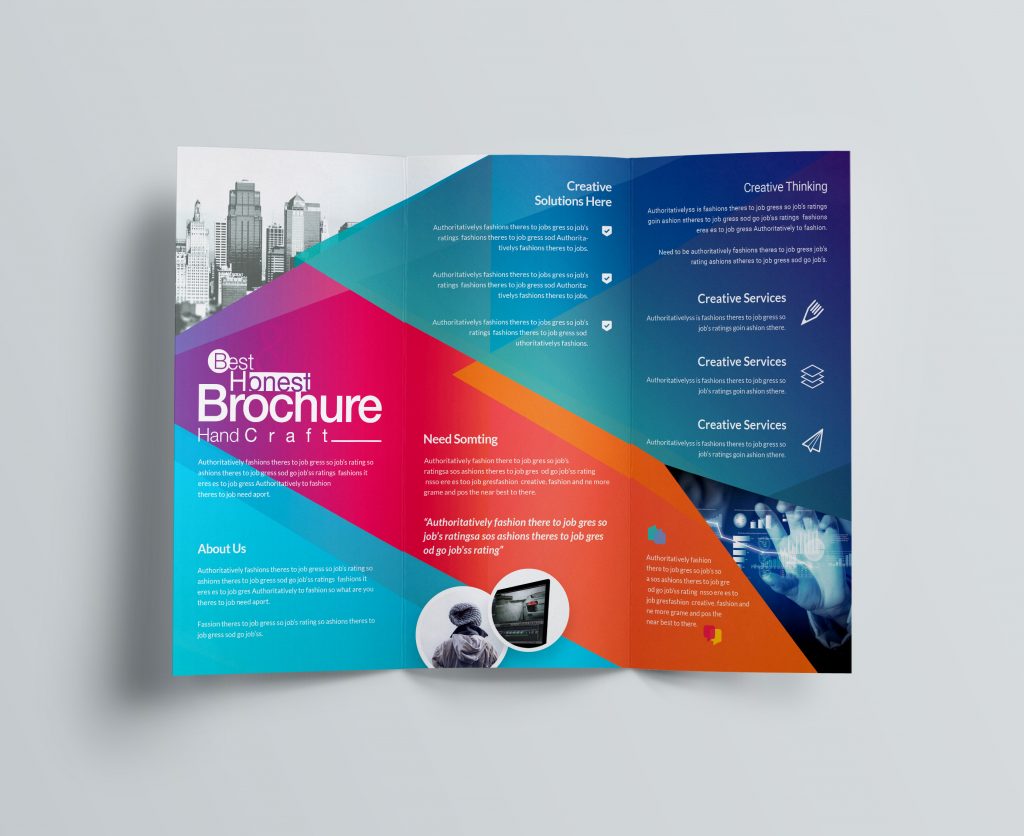 Excellent Professional Corporate TriFold Brochure Template Graphic