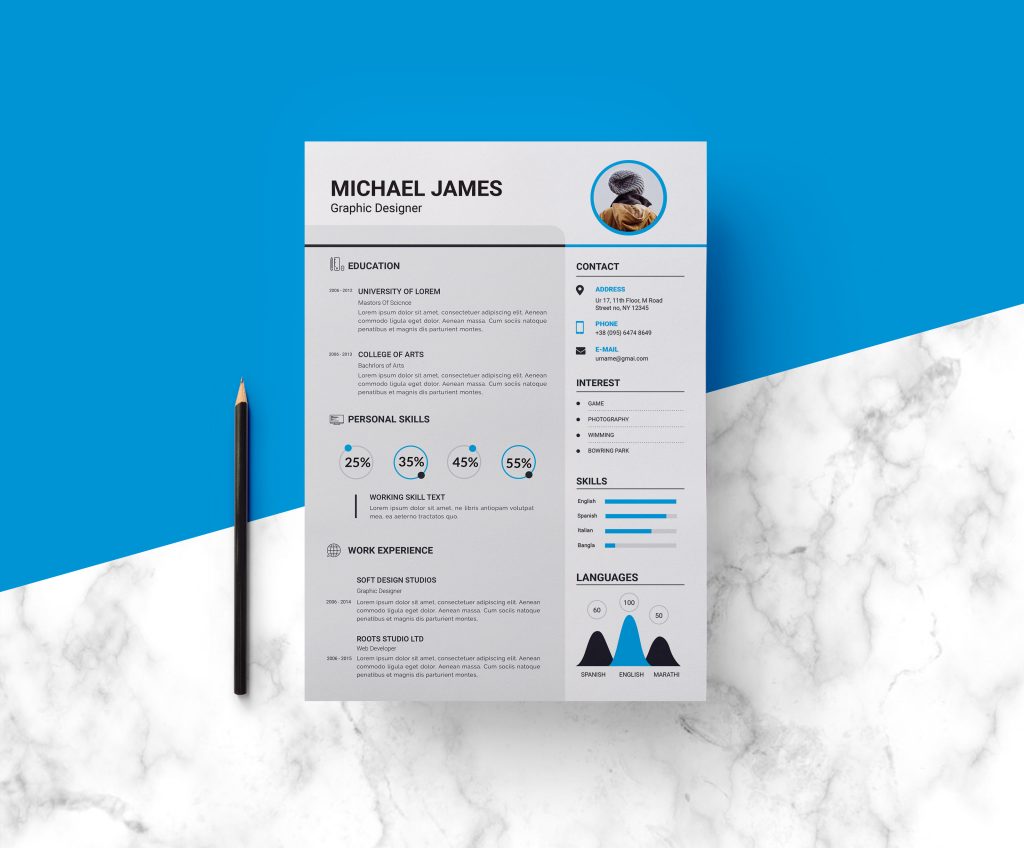 Minimalist Resume Design - Graphic Prime | Graphic Design Templates