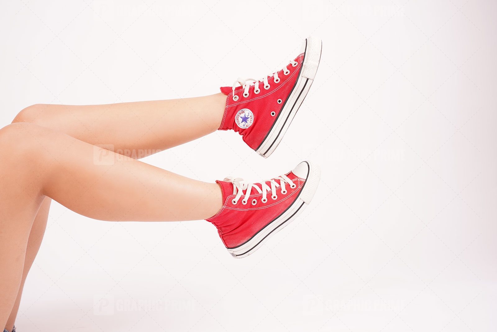 red female sneakers